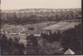 Central Area with tennis courts east of the walkway*