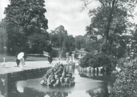 Early Postcard of Fountain at Duck Pond