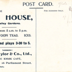 Tea House Advertisement (back of 1908 card)*
