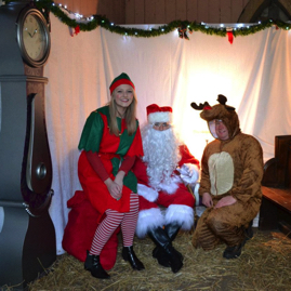 Santa, Elf and Raindeer in Mag Well Pump Room