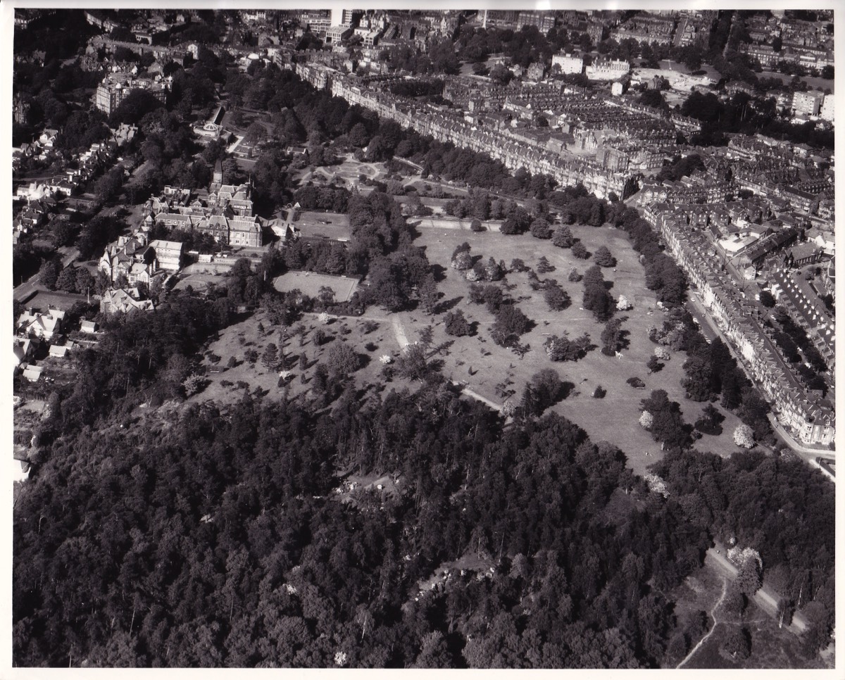 Western Valley Gardens from the air west to east*